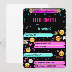 Convite de Aniversário com Emoji