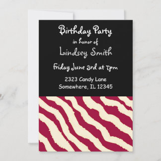 Convite de Aniversário com Estampa de Zebra
