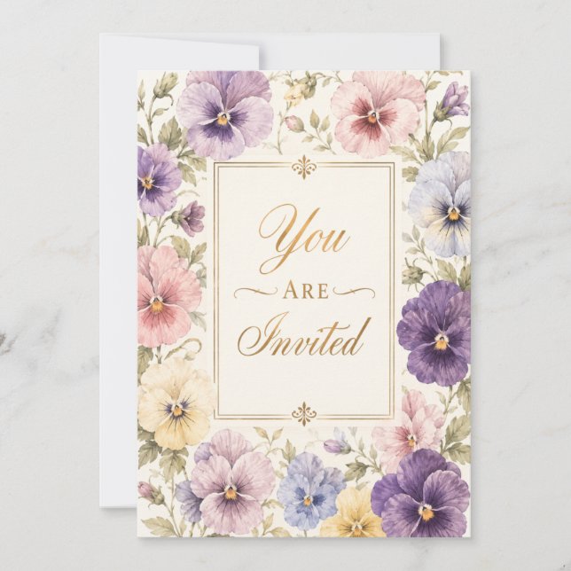 Convite de Aniversário com Florais de Amor-Perfeit (Frente)