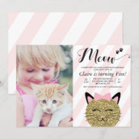 CONVITE DE ANIVERSÁRIO COM FOTO DE GATINHO PARA QU