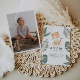 Convite de Aniversário com Foto de Tigre