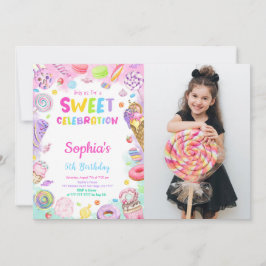 Convite de Aniversário com Foto e Doce