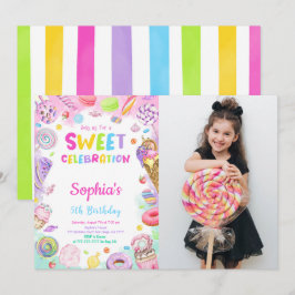 Convite de Aniversário com Foto e Doce