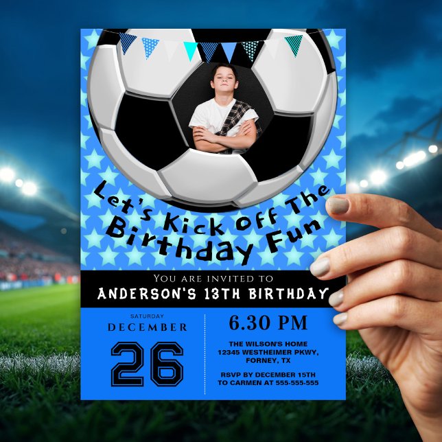 Convite de Aniversário com Foto Esportiva | Futebo (Criador carregado)