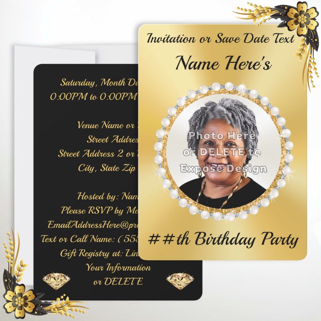 Convite de Aniversário com FOTO ou Save the Date (Birthday photo invitation card or photo save the dates. Memorable, personalized birthday invitations)