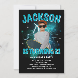 Convite de Aniversário com Foto Personalizada de Á