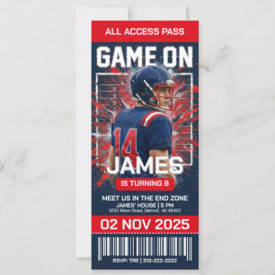 Convite de Aniversário com Ingresso para Futebol d