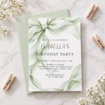 Convite de Aniversário com Laço de Fita Pastel Del