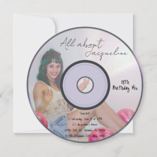 Convite de aniversário com música de garotas retrô