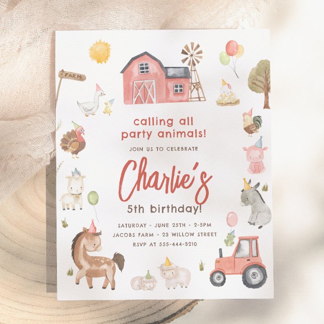 Convite de Aniversário com Orçamento para Animais  (Criador carregado)