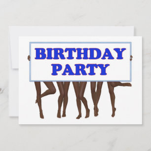 Convite de aniversário com pernas