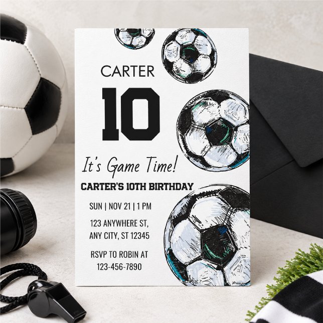 Convite de aniversário com tema de futebol (Criador carregado)