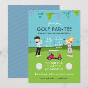 Convite de Aniversário com Tema de Golfe Infantil