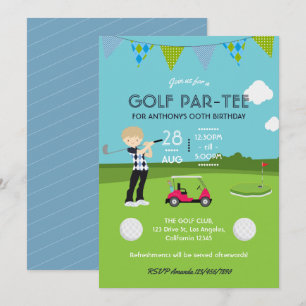 Convite de Aniversário com Tema de Golfe Infantil