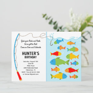 Convite de Aniversário com Tema de Pesca