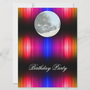 Convite de Aniversário com Tema Disco Retro
