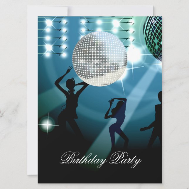 Convite de Aniversário com Tema Disco Retro (Frente)