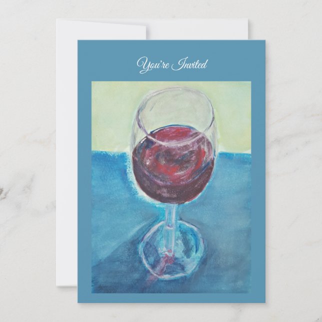 Convite de Aniversário com Vinho Tinto, Convite de (Frente)