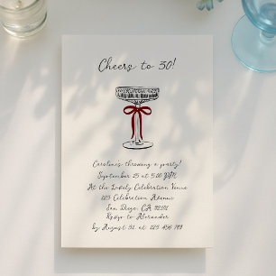 convite de aniversário comemorando 30 anos desenha
