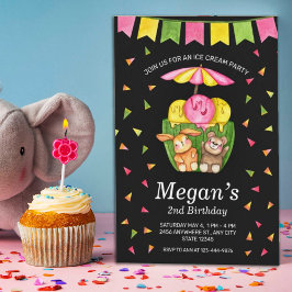 Convite de aniversário Confetti sorvete