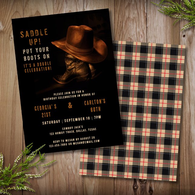 Convite de Aniversário Conjunto Country Western Co (Criador carregado)