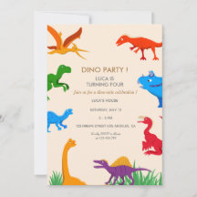 Convite de Aniversário Convite de Dinossauro