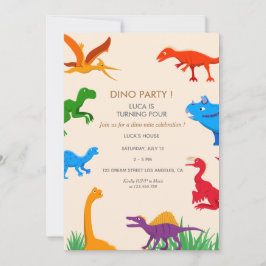 Convite de Aniversário Convite de Dinossauro