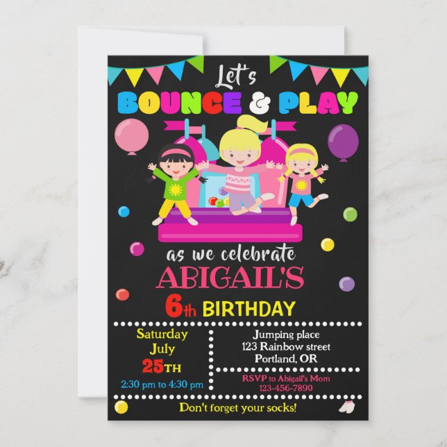 Convite de aniversário Convite de Rapariga (Frente)