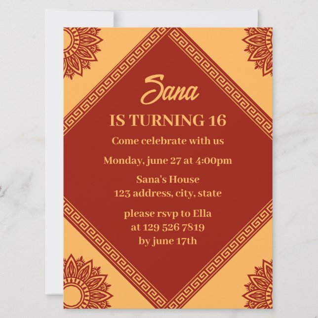 convite de aniversário coreano (Frente)