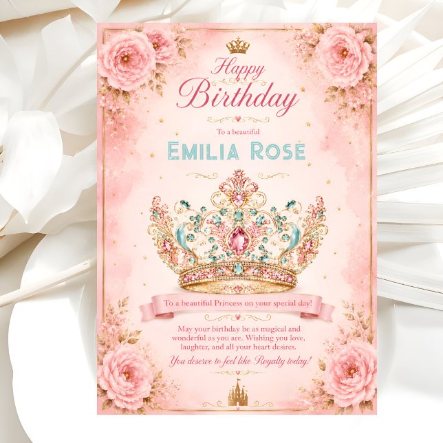 Convite de Aniversário Coroa de Princesa (Criador carregado)