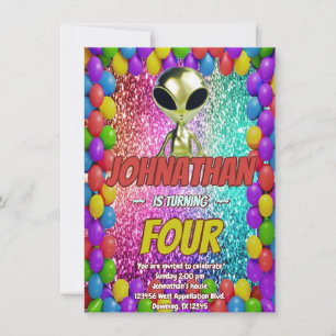 Convite de aniversário cósmico para OVNIs do Espaç