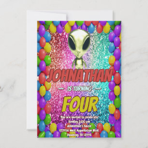 Convite de aniversário cósmico para OVNIs do Espaç