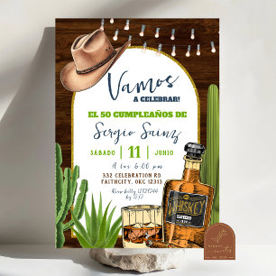 Convite de Aniversário Cowboy Espanhol Whiskey