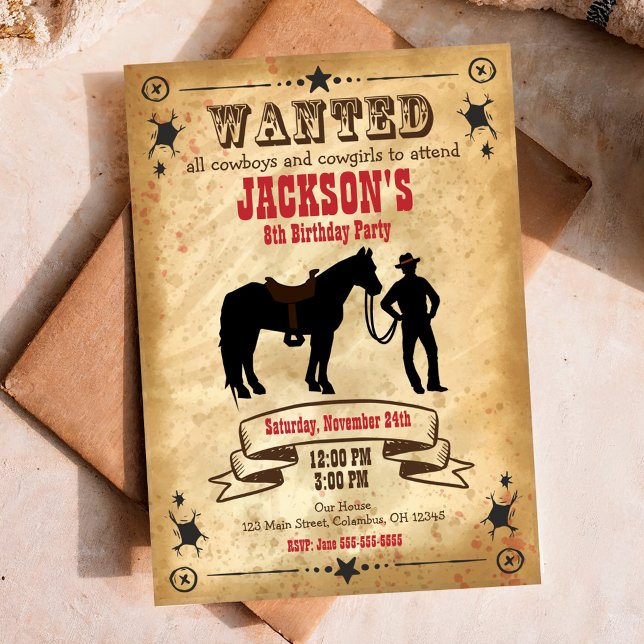 Convite de Aniversário Cowboy Western / Cartaz de  (Criador carregado)
