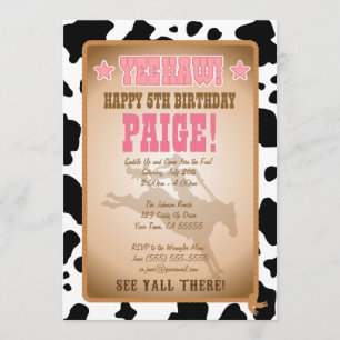  Convite de aniversário Cowgirl