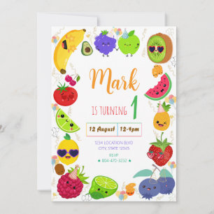 Convite de Aniversário Cuit Fruit