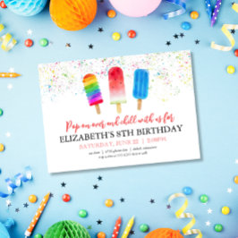 Convite de Aniversário Cute Popsicles Pop on Over