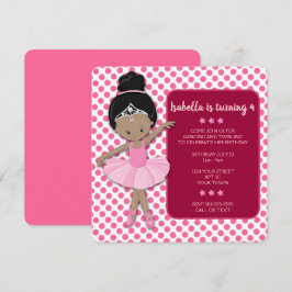 Convite de Aniversário da Afro-Americana Ballerina