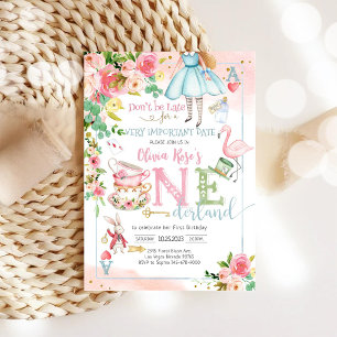 Convite de Aniversário da Alice no País das Maravi