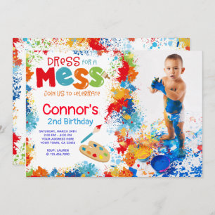 Convite de aniversário da arte com foto