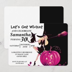 Convite de Aniversário da Bruxa de Halloween Sassy