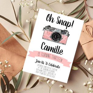 Convite de aniversário da câmera fotográfica