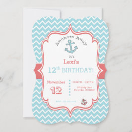 Convite de aniversário da Chevron impressão Anchor