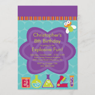 Convite de aniversário da ciência