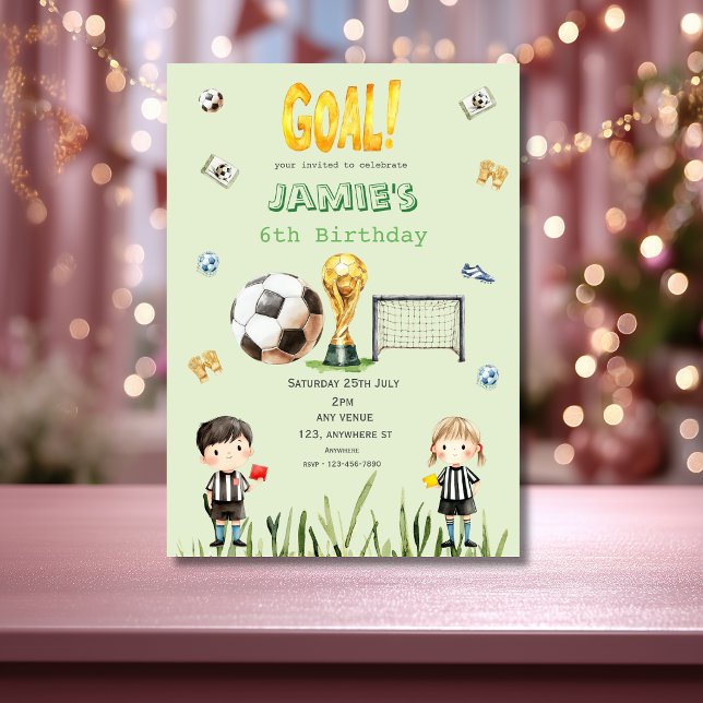 Convite de aniversário da Copa do Mundo de futebol (Criador carregado)