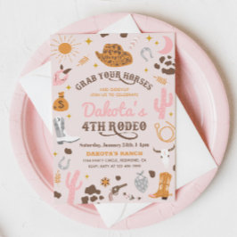 Convite de Aniversário da Cowgirl | 4.o Convite Ro
