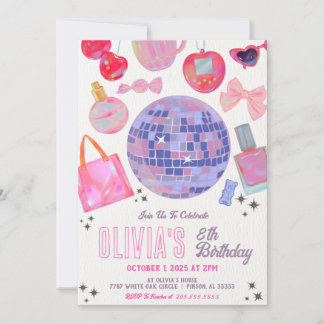 Convite de Aniversário da Disco Ball Girl