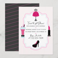 Convite de Aniversário da Diva da Moda Glam