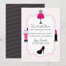 Convite de Aniversário da Diva da Moda Glam