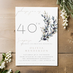 Convite de Aniversário da Elegant Olive Branch Sur